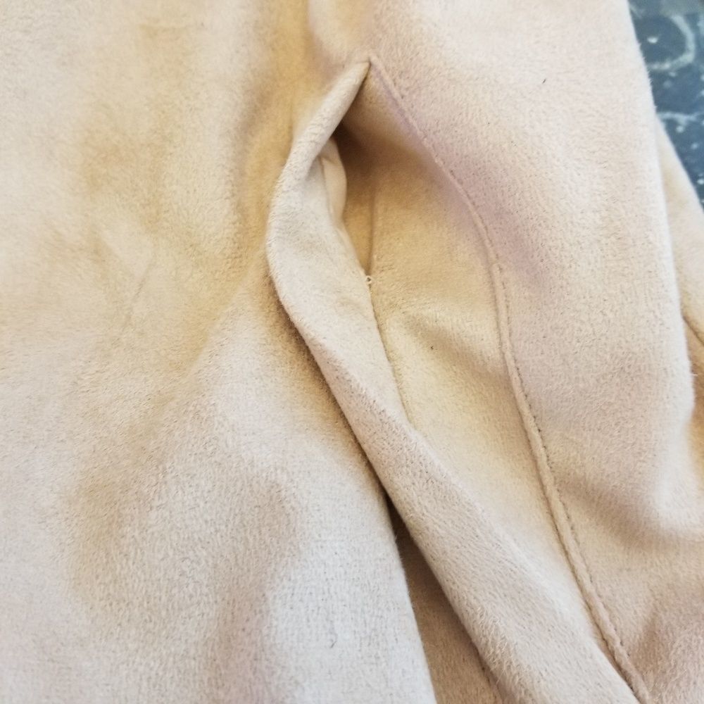 Tan Suede Like Zip Up Jacket. Size M - Picture 5 of 5